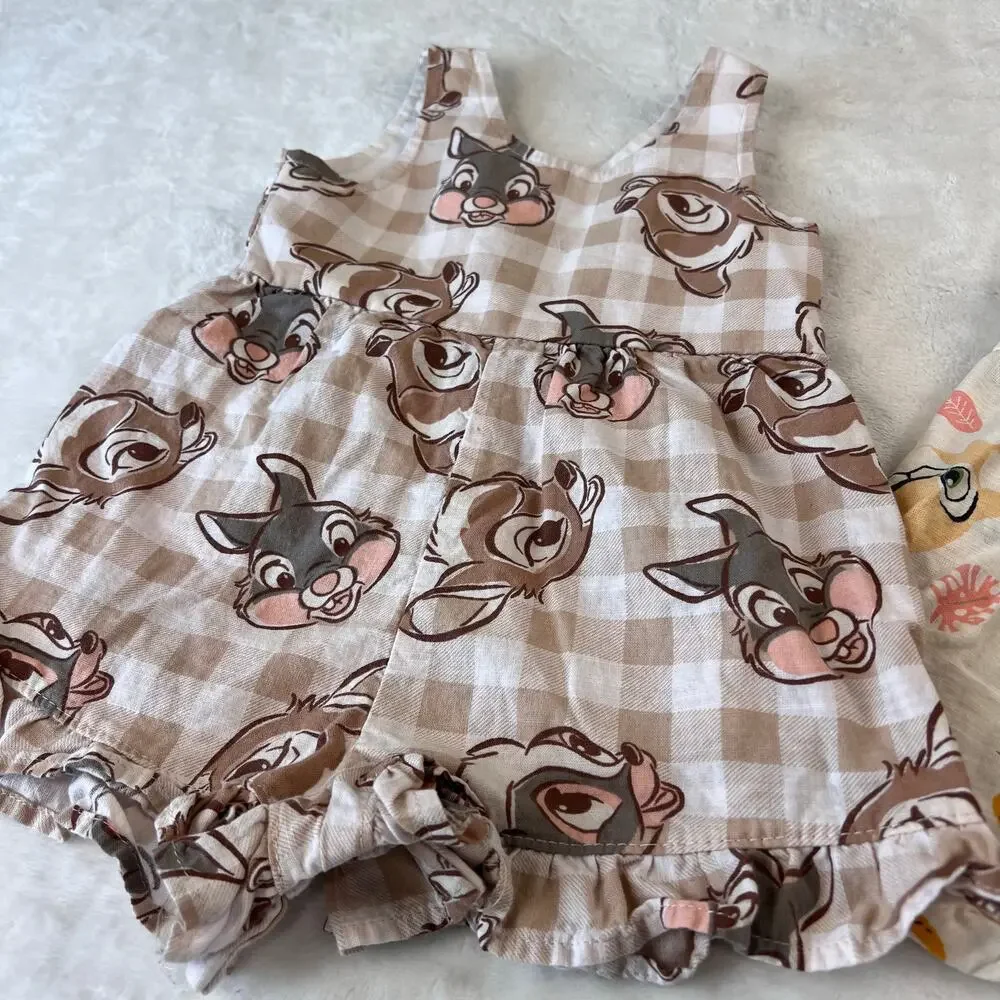 Disney Lion King & Thumper Bambi Rompers baby Girl size 6-9 months